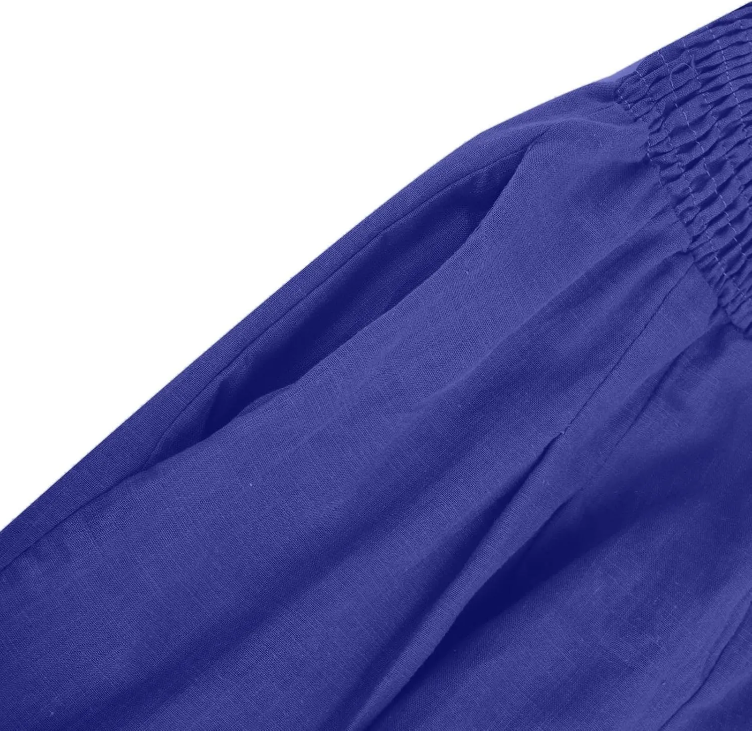 Women's Summer High Waisted Cotton Linen Palazzo Pants Wide Leg Long Lounge Pant Trousers Joggers Slacks with Pockets