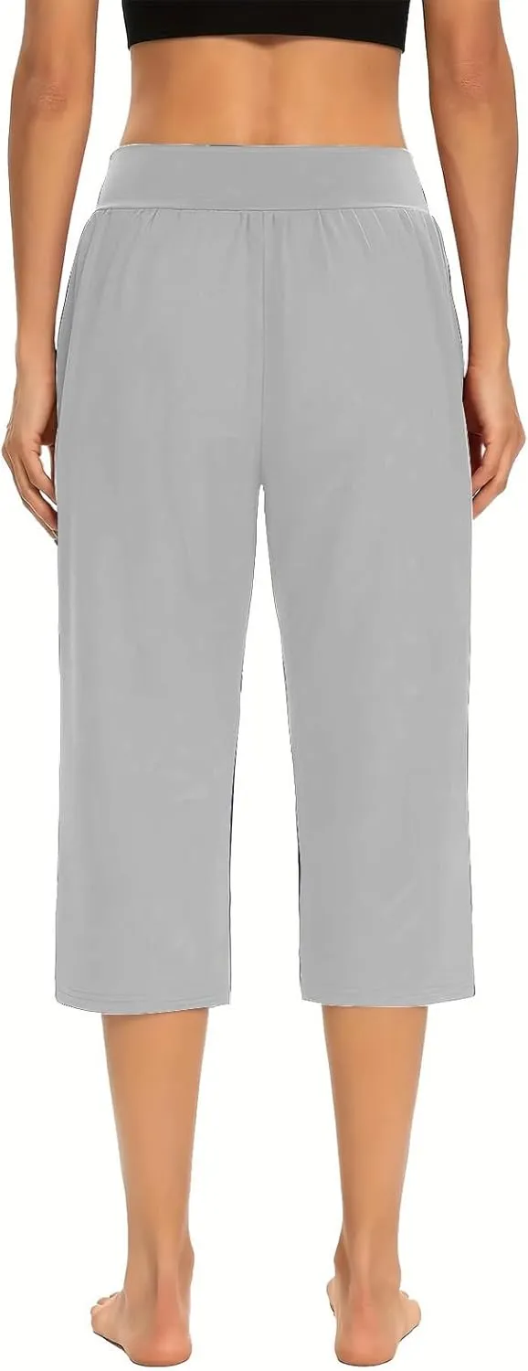Women's Sweatpants 2 Piece High Waist Yoga Pants Tummy Control Yoga Pants Loose Fit Casual Work Pants with Pockets