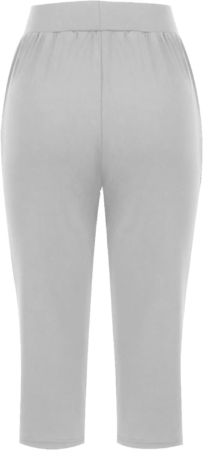Women's Sweatpants 2 Piece High Waist Yoga Pants Tummy Control Yoga Pants Loose Fit Casual Work Pants with Pockets