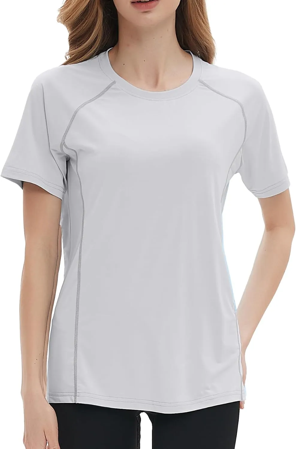 Women's Swim Shirt Short Sleeve UPF 50  UV Protection Quick Dry Athletic Yoga Workout Shirts Running Gym Tee Top