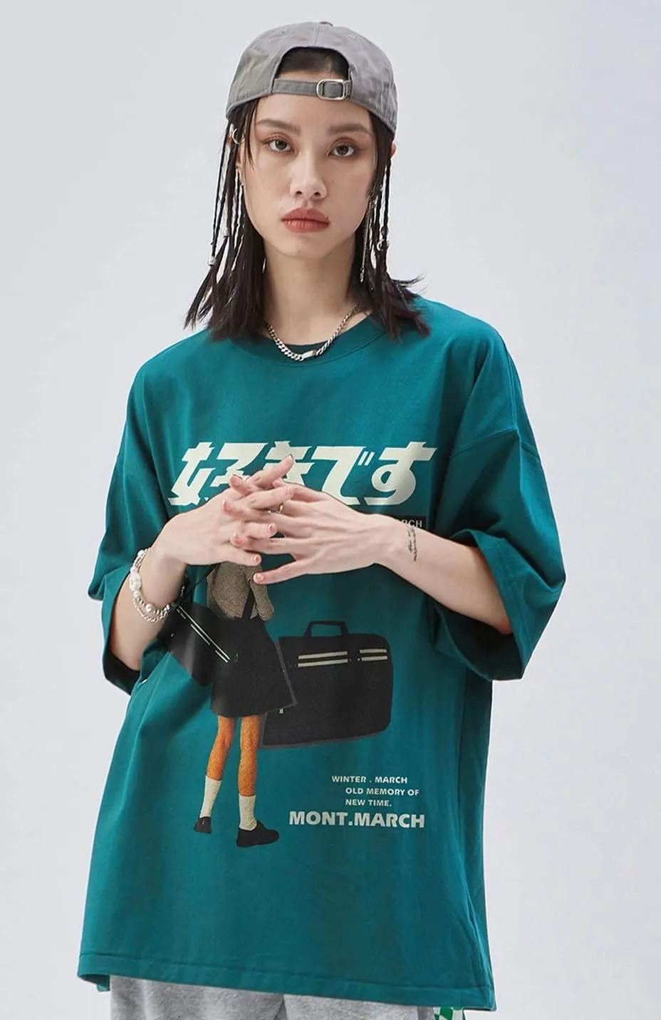 Y2K 90s Vintage Graphic Oversize Shirts Summer Unisex Hipster Printed Casual Tee Streetwear Harajuku Top Tshirt