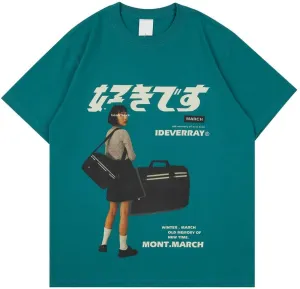 Y2K 90s Vintage Graphic Oversize Shirts Summer Unisex Hipster Printed Casual Tee Streetwear Harajuku Top Tshirt