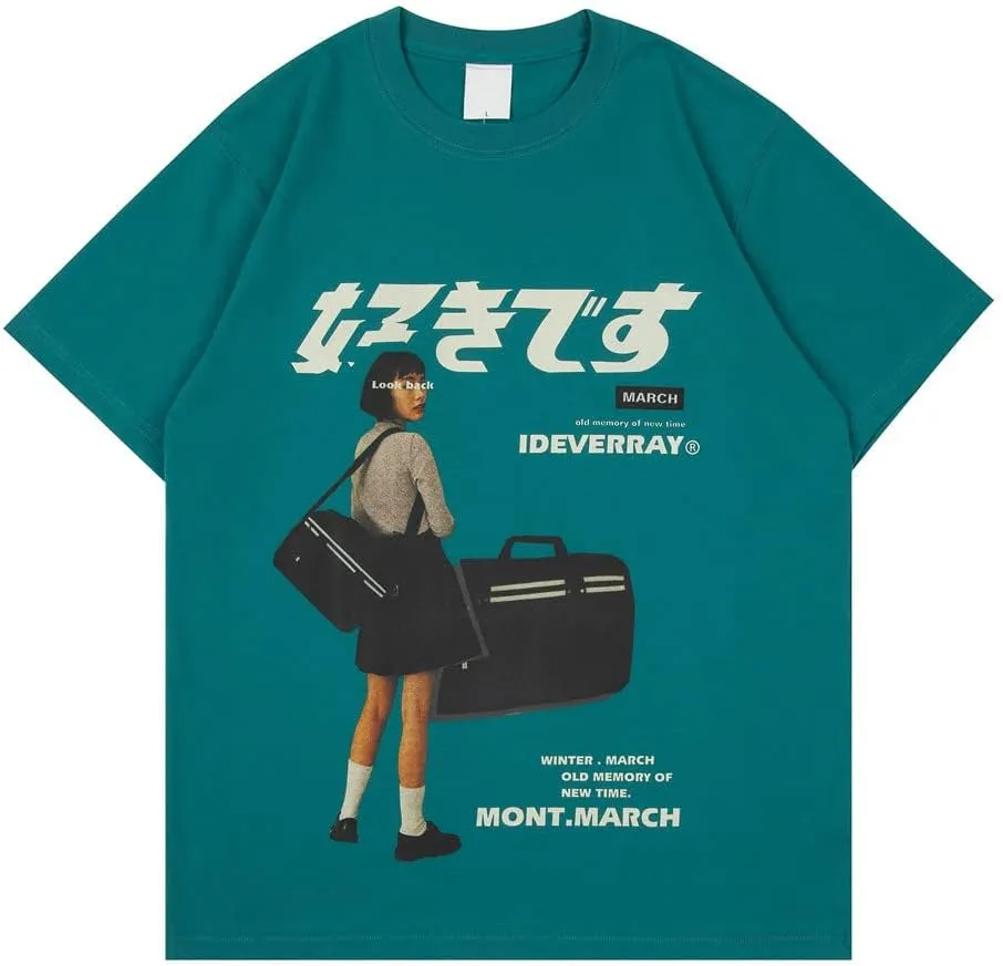 Y2K 90s Vintage Graphic Oversize Shirts Summer Unisex Hipster Printed Casual Tee Streetwear Harajuku Top Tshirt
