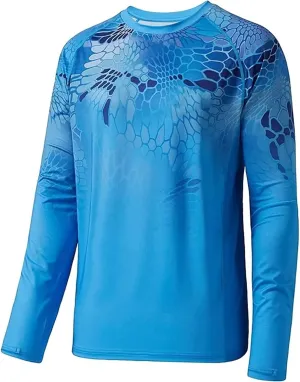 YIBIMOTTO Sun Protection Fishing Shirt for Men UPF 50  Long Sleeve Hooded Fishing T-shirts Quick Dry Fishing Clothing